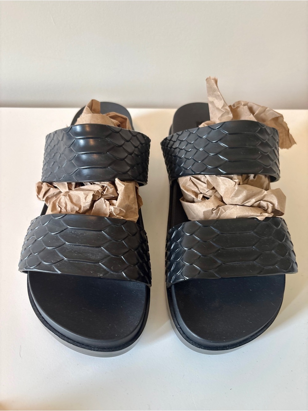Melissa x Baja East PVC Python Slides, W10, BNWOT